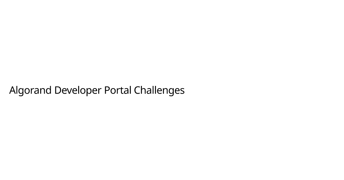 Algorand Developer Portal Challenges | 🧙‍♂️ Warlock